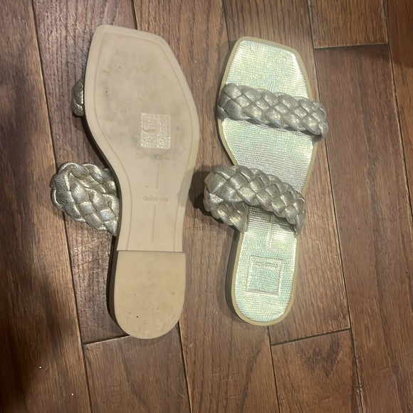 Dolce Vita Muted Metallic Gold Braided Strap Sandals - Picture 6 of 6